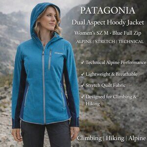 Patagonia Dual Aspect Hoody Full Zip Jacket Hood Blue SZM Performance Outdoors